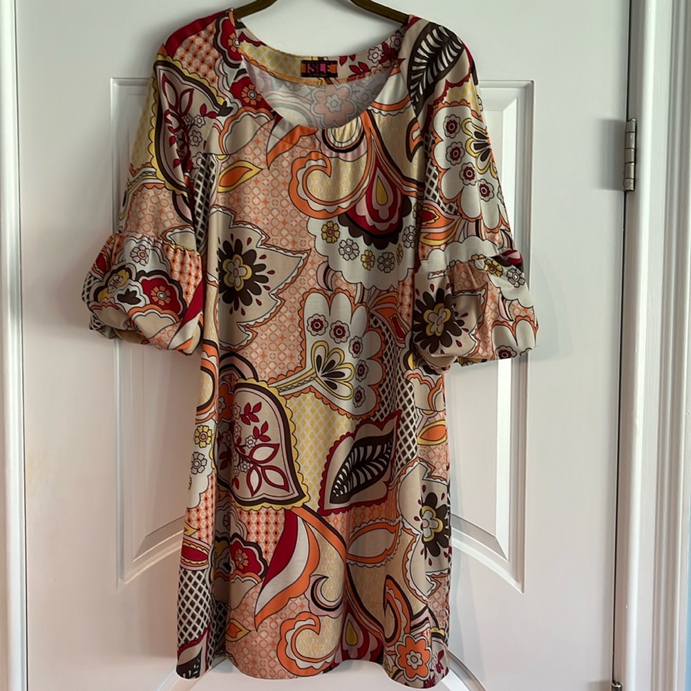 Tunic or Mini Dress with Elbow Length Bubble Sleeves from Isle